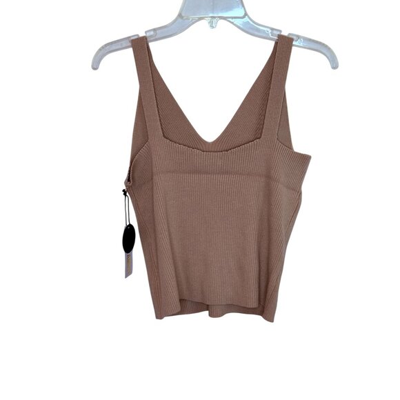Amuse Society Amita Ribbed Knit Tank Top in Beige NWT - Size L - Picture 4 of 10